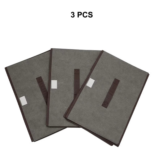 3Pcs Large Foldable Canvas Storage Boxes - Fabric Clothes Baskets with Lid for Home Organization