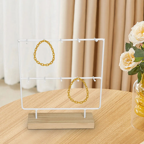 Elegant Jewelry Display Stand with 10 Hooks - Perfect Earring Card, Ring & Bracelet Organizer for Home Décor