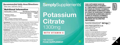 Potassium Supplements 1300mg with Vitamin C | Potassium Citrate | 180 Vegan Tablets | 3-Month Supply | Manifactured in UK - Image 7