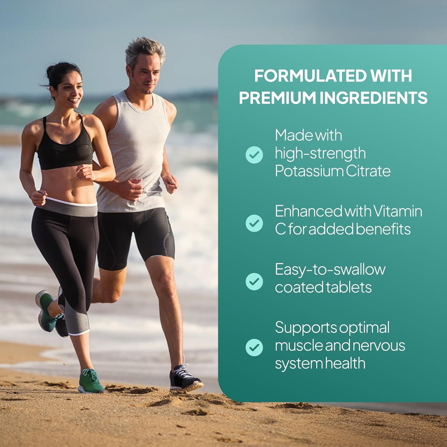 Potassium Supplements 1300mg with Vitamin C | Potassium Citrate | 180 Vegan Tablets | 3-Month Supply | Manifactured in UK - Image 5
