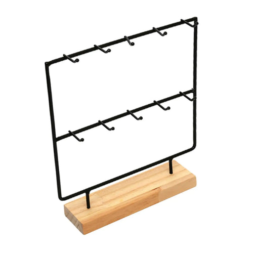 Elegant Jewelry Display Stand with 10 Hooks - Perfect Earring Card, Ring & Bracelet Organizer for Home Décor